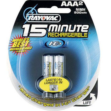 Rayovac 15 minute Rechargable AAA, Pack of 2
