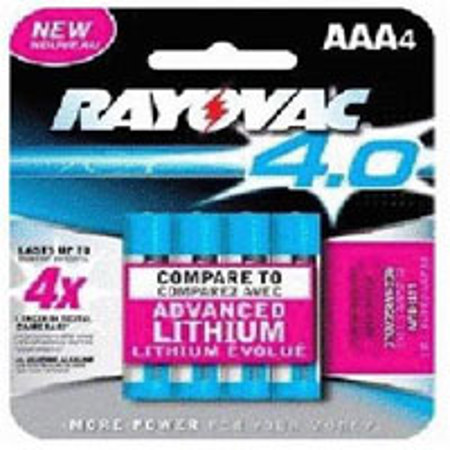 Rayovac 4.0 Rechargable "AAA" Batteries, 4-Pack