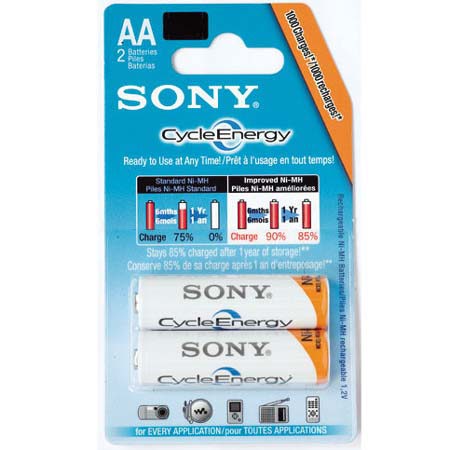 Sony 2-Cycle Energy Blue AA 2000mAh NiMH Rechgble Batt