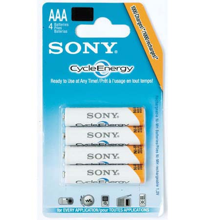Sony 4-Cycle Energy Blue AAA 800mAh NiMH Batteries