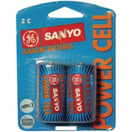 Sanyo C Batteries, 1.5 Volt Alkaline, Pack of 2