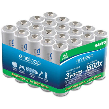 Sanyo New Eneloop AA Rechargeable NiMH 1900mAh Batteries (20)