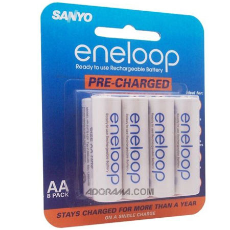 Sanyo Eneloop AA NiMH 2000 mAh Batteries, 8-Pack