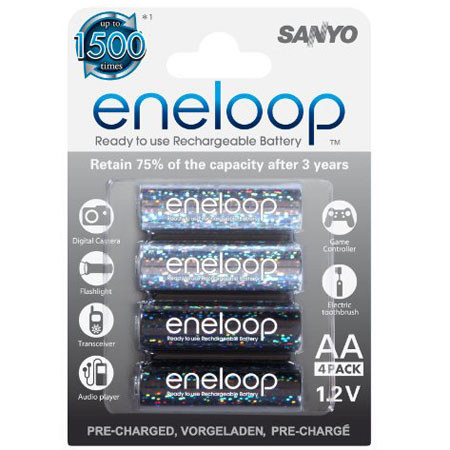 Sanyo Eneloop Glitter AA Rechargeable NiMH (4 Pack)
