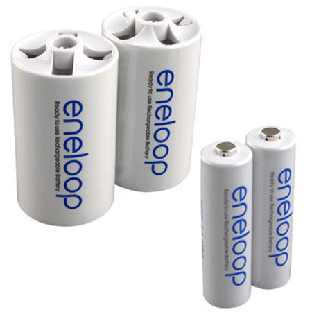 Sanyo Eneloop AA Battery D Spacer Kit, 2AA Cells