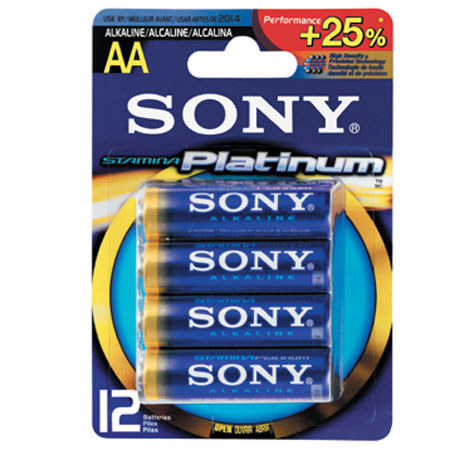 Sony Stamina Platinum Alkaline AA Batteries, Pack of 12