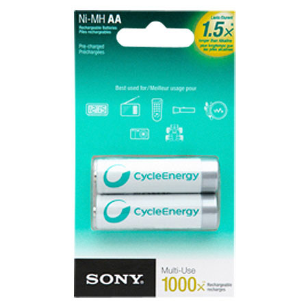 Sony Cycle Energy AA 1000 mAh Batteries, 2-Pack