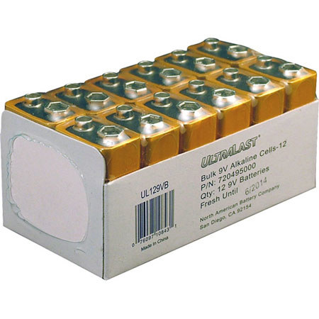 UltraLast 9-Volt Alkaline Batteries, Bulk 12 Pack