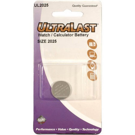 Ultralast 3V Li Replacement Battery for CR2025, DL2025B