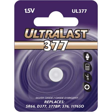 UltraLast UL377 1.5V Silver Oxide Replacement Battery