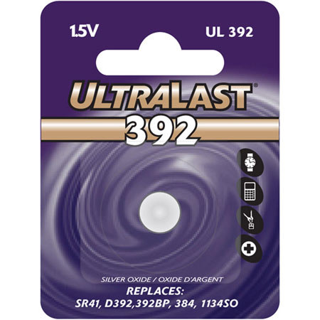 Ultralast 1.5V Silver Oxide Battery for SR41/D392/392BP