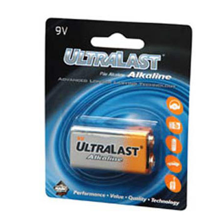 Ultralast 9 Volt Alkaline Battery, Pack of 1
