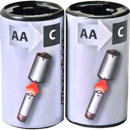 UltraLast 2-Pack of "C" Battery Adptr f/AA-C Size Batts