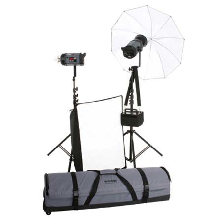 Bowens Esprit Gemini Digital Two Monolight Travel Pak Kit with Two Esprit Digital 250 Watt Second Monolights, Umbrella, Softbox, Stands & Kit Bag