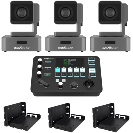 BZB GEAR BG-VPTZ-HSU3 FHD 10x PTZ Camera,3-Pack,w/PTZ Controller,3xCeiling Mount