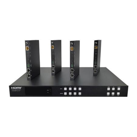 BZB GEAR BG-UM44-100M-KIT 4x4 4K HDMI/HDBaseT/Audio Matrix Switcher w/4x RX,328'