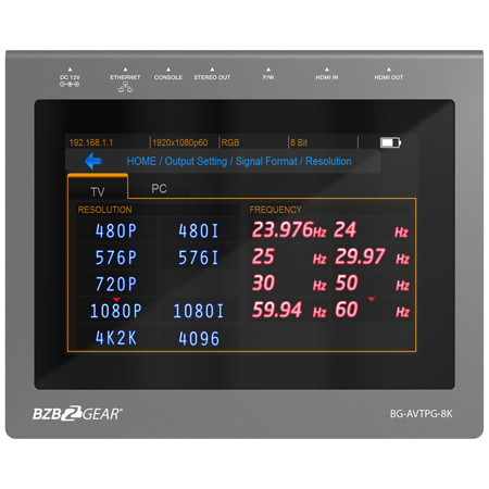 BZB GEAR BG-AVTPG-8K 8K HDMI 2.1 48Gbps Advanced Signal Test Generator/Analyzer
