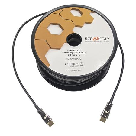 BZBGEAR BG-CAB-HA30 HDMI 2.0 18Gbps 4K Active Optical Cable, 100'