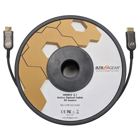 BZBGEAR BG-CAB-H21A40 HDMI 2.1 48Gbps 8K Ultra HD Active Optical Cable, 132'