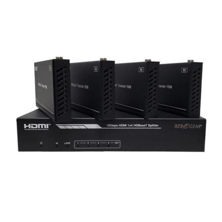 BZB GEAR BG-UDA-E14 1x4 4K HDMI HDBaseT Splitter/Distribution Amplifier w/4x Rx