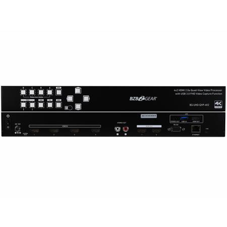 BZBGEAR BG-UHD-QVP-4X2 4K 4x2 Seamless Multiviewer/Presentation Switcher/Scaler
