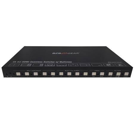 BZBGEAR BG-UMV-HA41 4x1 4K HDMI Seamless Switcher/Scaler with Audio & Multiview