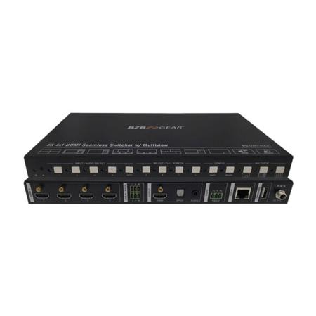 BZB GEAR BG-UMV-HA41 4x1 4K HDMI Seamless Switcher/Scaler with Audio & Multiview