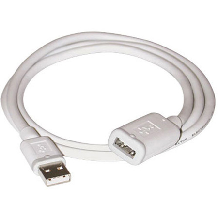 C2G Cables To Go 2m (6.56') USB 2.0 A Male to A Female Extension Cable, White
