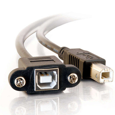 C2G Cables to Go 6" Panel-Mount USB 2.0 B Female to B Male Cable