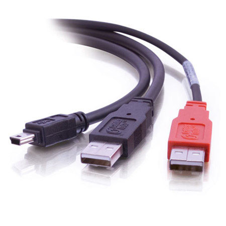 C2G Cables to Go 6' (1.82m) USB 2.0 One Mini-b Male to Two A Male Y-Cable