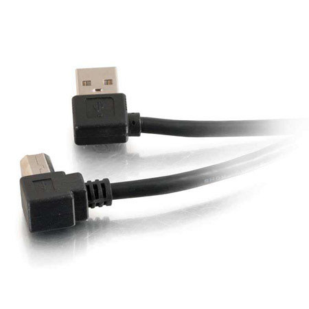 Cables to Go 2m (6.56') USB 2.0 Right Angle A/B Cable, Black