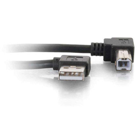 C2G 5m (16.40') USB 2.0 Right Angle A/B Cable, Black