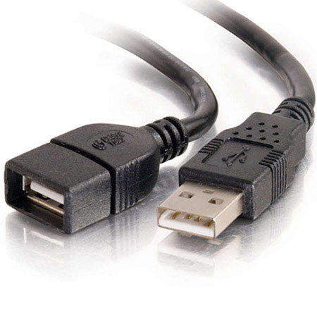 C2G 2m (6.5') USB 2.0 A Male to A Female Extension Cable, Black