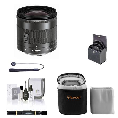 Canon EF-M 11-22mm f/4-5.6 IS STM Lens with Essential Accessories Kit