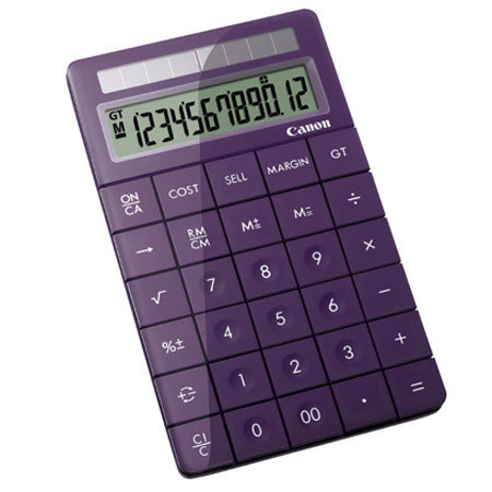 Canon X Mark I Premium 12 Digit Desktop Calculator, Purple