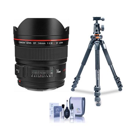 Canon EF 14mm f/2.8L II USM Lens with Tripod Bundle