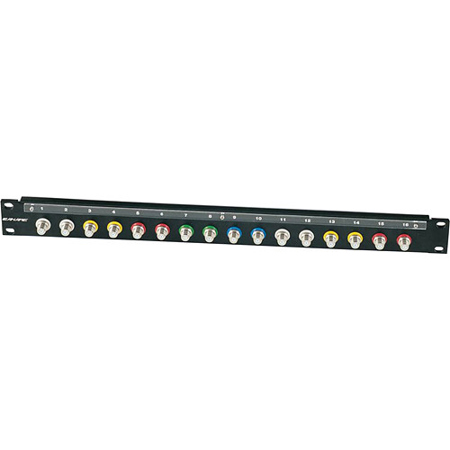 Canare 1RU A/V Bulkhead Panel, 16 Standoff FJ-JRU Type Connectors