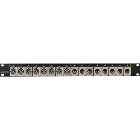 Canare 1RU A/V Bulkhead Panel, 16 Flush Mount XLR3-31F77 Type Connectors