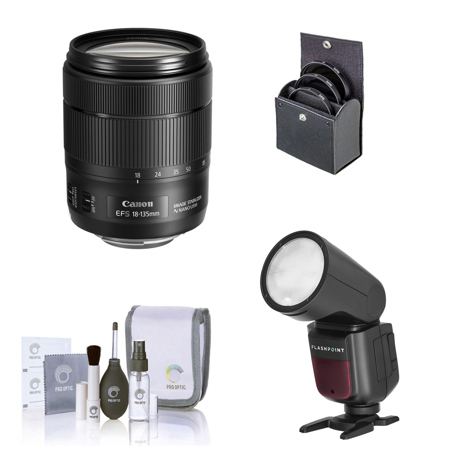 Canon EF-S 18-135mm f/3.5-5.6 IS USM Lens with Flash Kit
