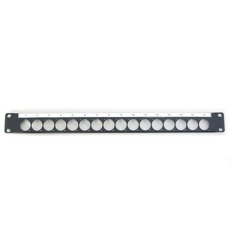 Canare Custom A/V Connector Flat Panel, 1RU, F77 Type, 16 Holes