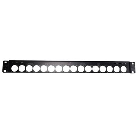 Canare Custom A/V Connector Flat Panel, 1RU, Neutrik D Type, 16 Holes