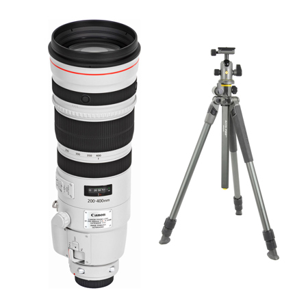 Canon EF 200-400mm f/4L IS USM Extender 1.4x Lens w/ALTA PRO 2+ 263AB Al Tripod