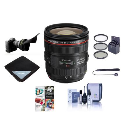 Canon EF 24-70mm f/4L IS USM Lens with Free PC Software & Accessories Kit