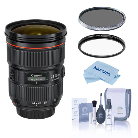 Canon EF 24-70mm f/2.8L II USM Lens, Bundle with Tiffen 82mm UV and CPL Filters