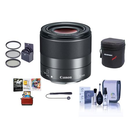 Canon EF-M 32mm f/1.4 STM Lens with Mac Software & Accessories Kit