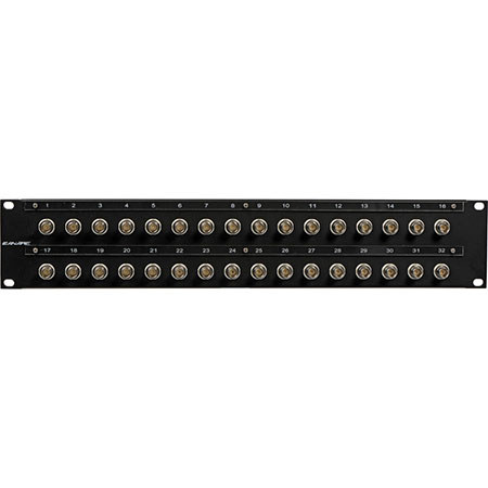 Canare 322U-BJR Bulkhead BNC to BNC 32 Point Connectors Patchbay, 2 Rack Unit