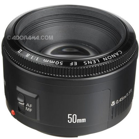 Canon EF 50mm f/1.8 II Standard AutoFocus Lens - Refurbished