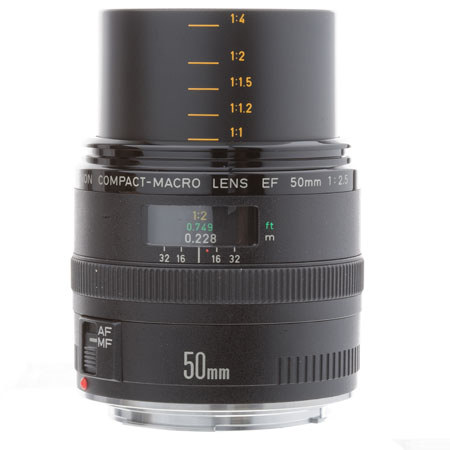 Canon EF 50mm f/2.5 Compact Macro Standard AutoFocus Lens - Refurbished