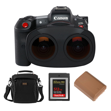 Canon EOS R5 C VR Creator Kit, Bundle with 512GB CFexpress Type-B Memory Card, LP-E6NH Li-Ion Battery and Shoulder Bag