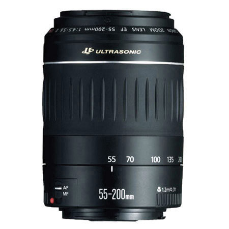 Canon EF 55-200mm f/4.5-5.6 II USM Autofocus Lightweight Compact Telephoto Zoom Lens.